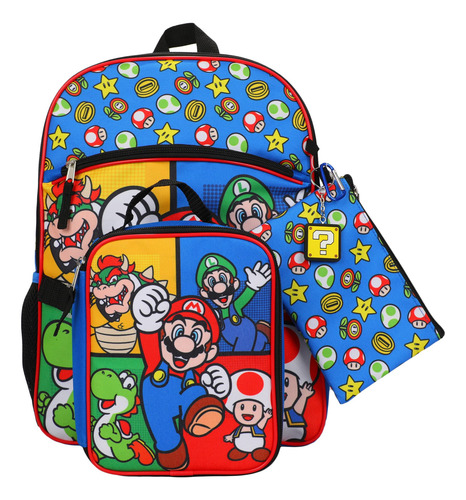 Bioworld Super Mario Bros Set De Mochila Con Accesorios