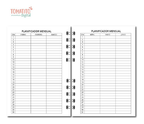 Kit Imprimible Pdf Agenda Perpetua Horizontal Con Renglones
