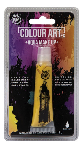 Maquillaje Colour Art Fx Tubo Amarillo Para Disfraz O Cospla