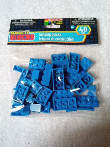 Bloques De Construcción Make-it Blocks 48 Piezas En Azul