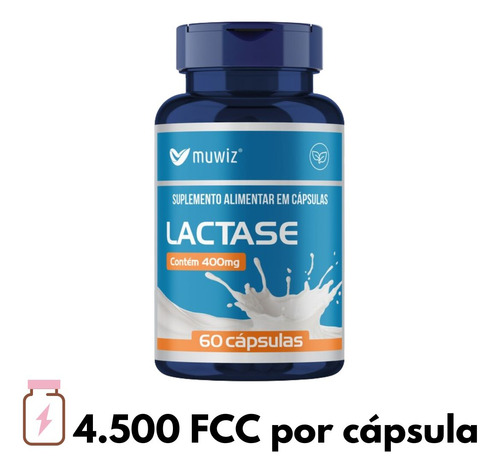 Kit 2 Muwiz Enzimas - Enzima Lactase Total 120 Cápsulas