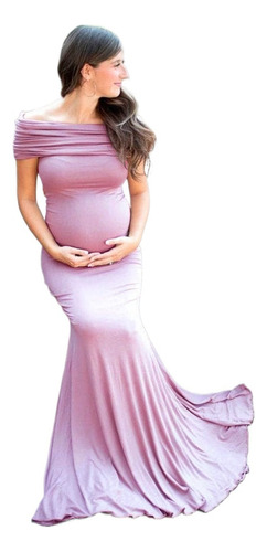 Pregnant Women's Reverse Neck Short Sleeved Tail Dress
