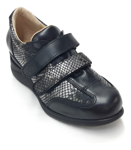 Zapatillas Cuero Mujer Crilan's Zapatos Confort Con Abrojos
