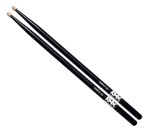 Baqueta 5a Negra Punta De Madera Maple Rmx