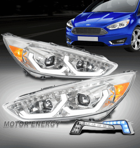 For 15-18 Ford Focus S Se St Led Projector Chrome Headli Nnc