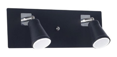 Spot Aplique Pared 2 Luces Acero Blanco Negro +  Led Gu10