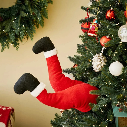 / Patas De Felpa De Papá Noel Para Decoración Del Árbol De