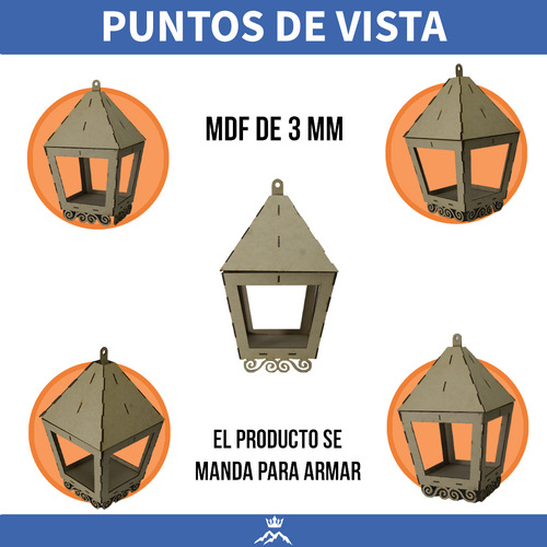 Centro De Mesa Piramidal Faro Farol Floral Mdf 41 Cm