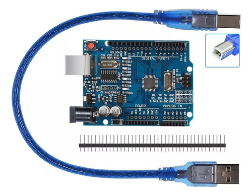 Uno R3 Compatible Ide + Caja Acrílico Protector