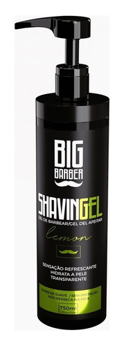 Shaving Gel De Barbear Big Barber 750ml Limão Combo 6 Unidad