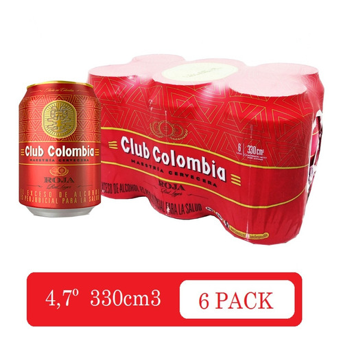 Cerveza Club Colombia Roja En Lata Six P - mL a $10