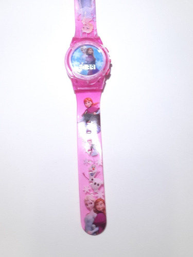 Relógio Infantil Frozen Lindo E Maravilhoso Led Toca Musica