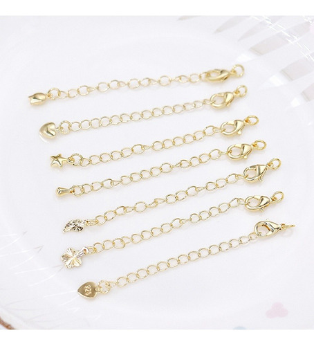10 Pcs Cadena De Extensión Con Cierres Collar Hebilla