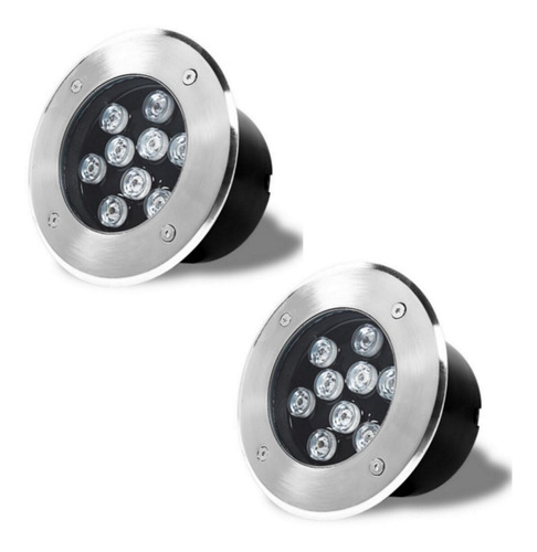 Lampara Empotrado Led Piso 9w Luz Fria O Calida 2 Piezas