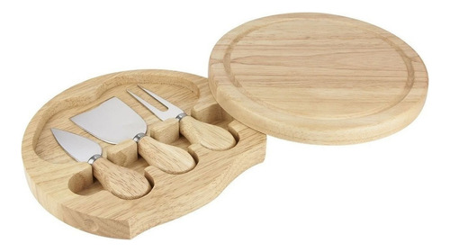 Set 3 Cuchillos Para Queso, Carnes Frias Con Tabla Redonda