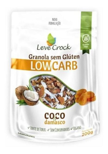 Kit 2 Granola Coco/damasco Low Carb Leve Crock 200g