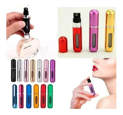 2 Mini Atomizador Portatil Rellenable Viaje Spray Perfume Color Morado