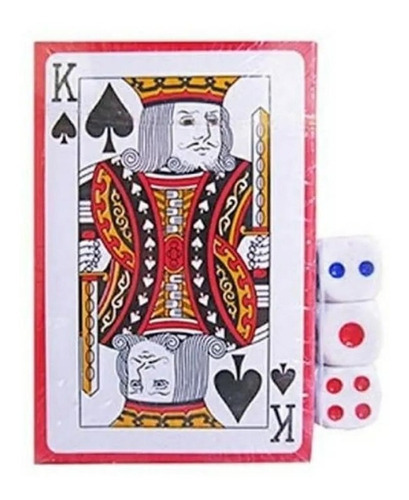 Jogo De Baralho Com 3 Dados Poker Truco 54 Cartas De Papel