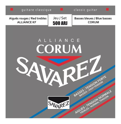 Encordado Guitar Clasica Savarez 500arj Alliance Corum Mixta