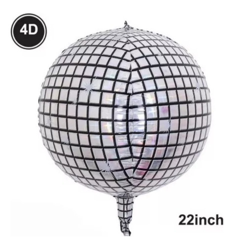 Pack 5 Unidades  Globo Metalico Bola De Disco 4d - Glovers