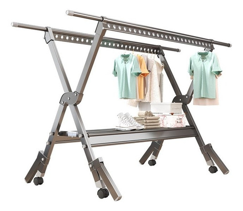 Tendedero De Ropa Plegable Tripolar En Forma De X Metálico