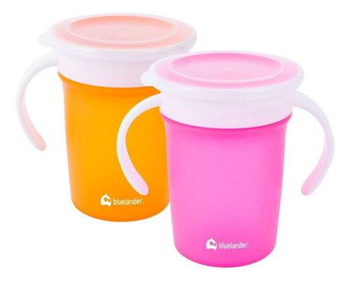 Vaso Entrenador Para Bebés 360 Antiderrames 280 Ml 2 Piezas