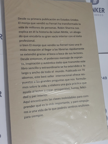Libro El Monje Que Vendió Su Ferrari Robin Sharma Nuevo.