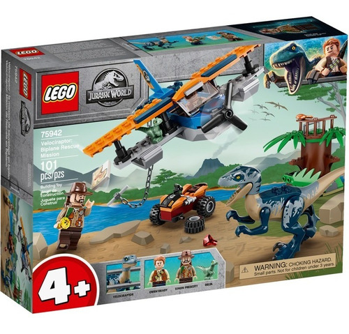 Kit Lego Jurassic World Velocirraptor Misión Rescate 75942