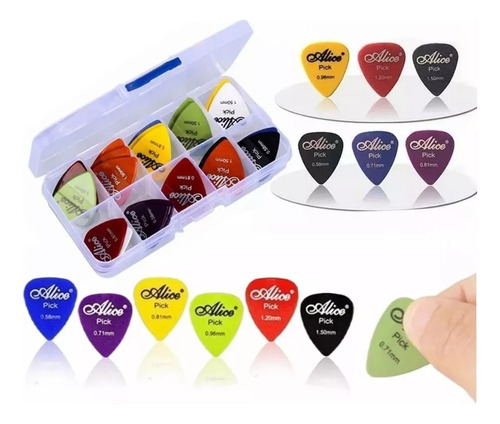 Caja De Picks Plumillas Alice Colores Surtidos X10 