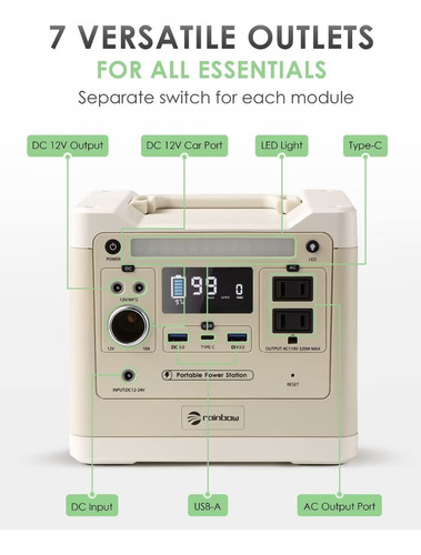 Estación De Energía Portátil 320 W Batería Respaldo 298 Wh