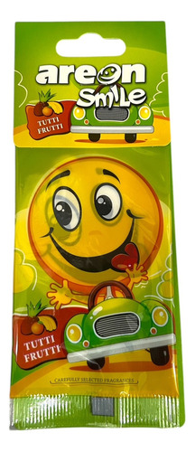 Desodorante Automotriz Areon Dry Smile Emoji Colgante Color Verde Fragancia Tutti Frutti