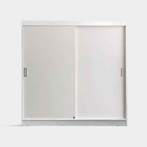 Comoda Placard 2 Puertas Corredizas 2 Cajones 1,82 Color Blanco