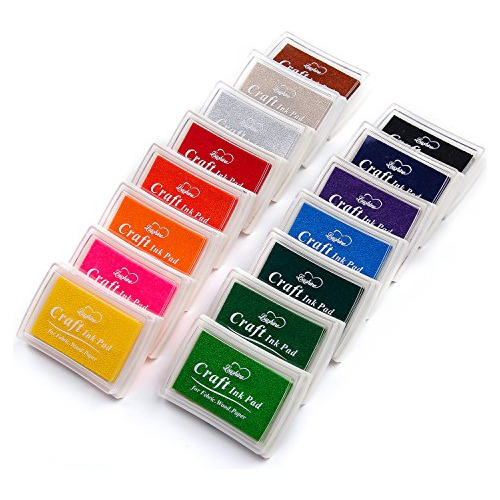 Lsushine Craft Ink Pad Stamps Partner Diy Color, 15 Color Cr