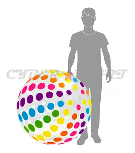 Imagen 3 de 8 de Pelota Inflable Gigante Playa Campo Niños Inflador Psm150040
