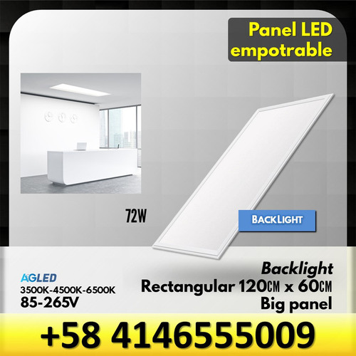 Panel Led Empotrable 72w 120x60cm 6500k 85-277v Backlight