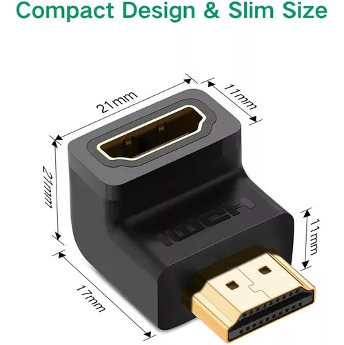 Adaptador Hdmi 90 Grados 4k Extension Hembra Macho Ugreen