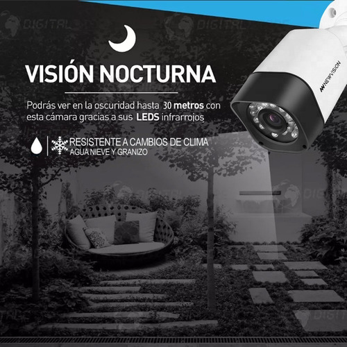 Imagen 5 de 9 de Camara Seguridad Exterior Cctv 1080p Infrarroja Gran Angular