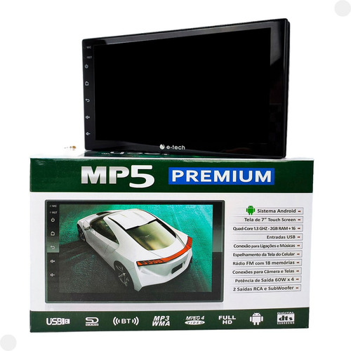 Kit Central Multimídia Mp5 2 Din Android Fiat Uno Mille