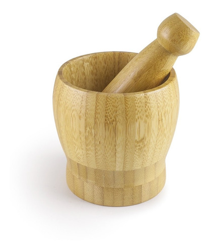 Mortero O Molcajete De Bambu 10 X 11 Cm Marca Ibili