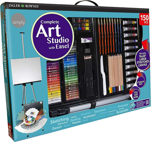 Imagen 4 de 5 de Set De Arte 150 Piezas Con Caballete Metálico Daler & Rowney