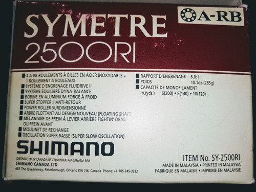 Reel Shimano Symetre 2500 Rl
