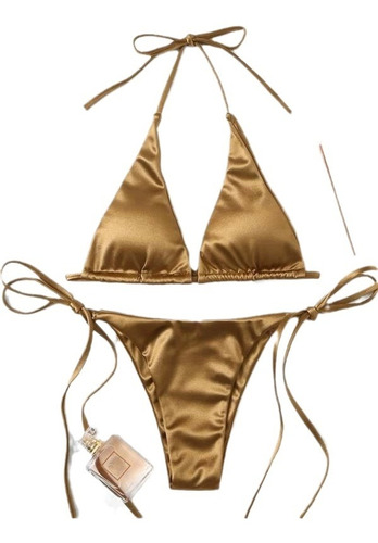 Conjunto De Bikini De Tanga Elástico Ultrafino Para Muje [u]