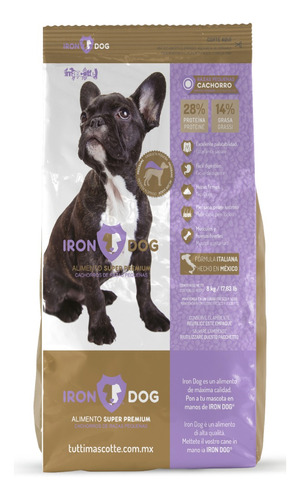 Alimento Iron Dog Super Premium para perro cachorro de raza  pequeña sabor cerdo en bolsa de 8kg