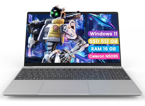 15.6 Pulgadas N5095 4c4t 2.9ghz Laptop 16gb Ddr4 512gb Ssd Ñ Plateado