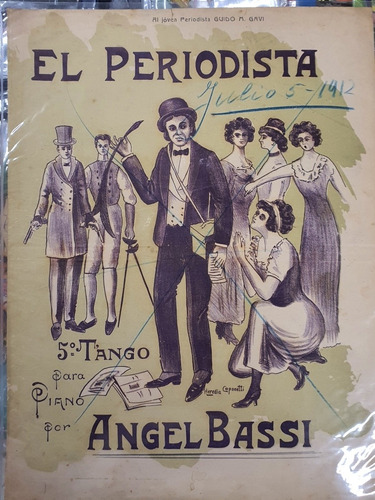 Antigua Partitura Original Tango De 1912- El Periodista-