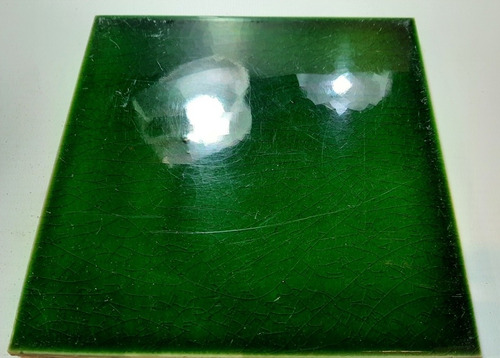 Imagen 2 de 4 de Antiguo Azulejo Liso Verde 15,2x15,5, 7022