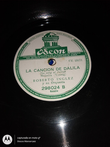 Pasta Roberto Inglez Orquesta Odeon C105