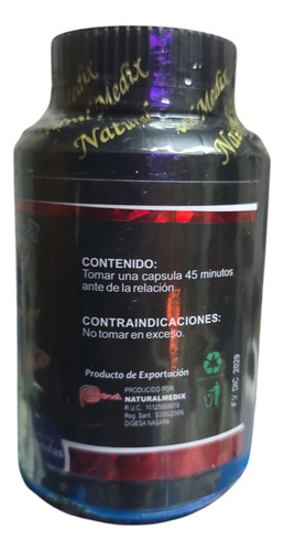 Vigorizante Natural Siempre Arrecho 40 Cápsulas