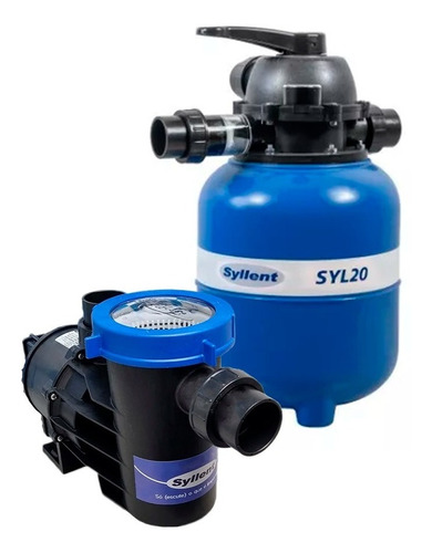 Kit Filtro Piscina Até 22³  Syl20 E Bomba 1/4 Cv Syllent