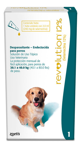 Desparasitante Revolution 12% Perros 20.1 A 40kg